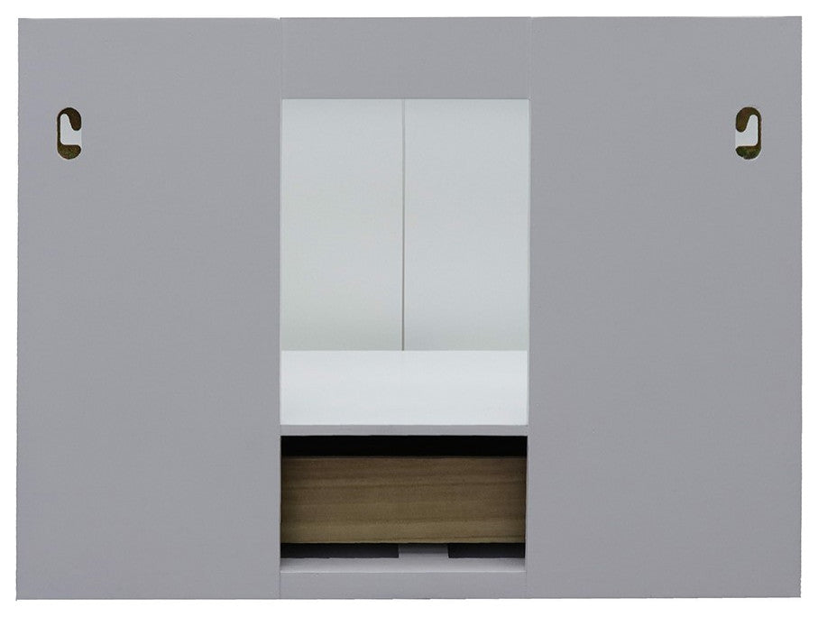 31" Single Wall Mount Vanity, White Finish With Gray Granite Top