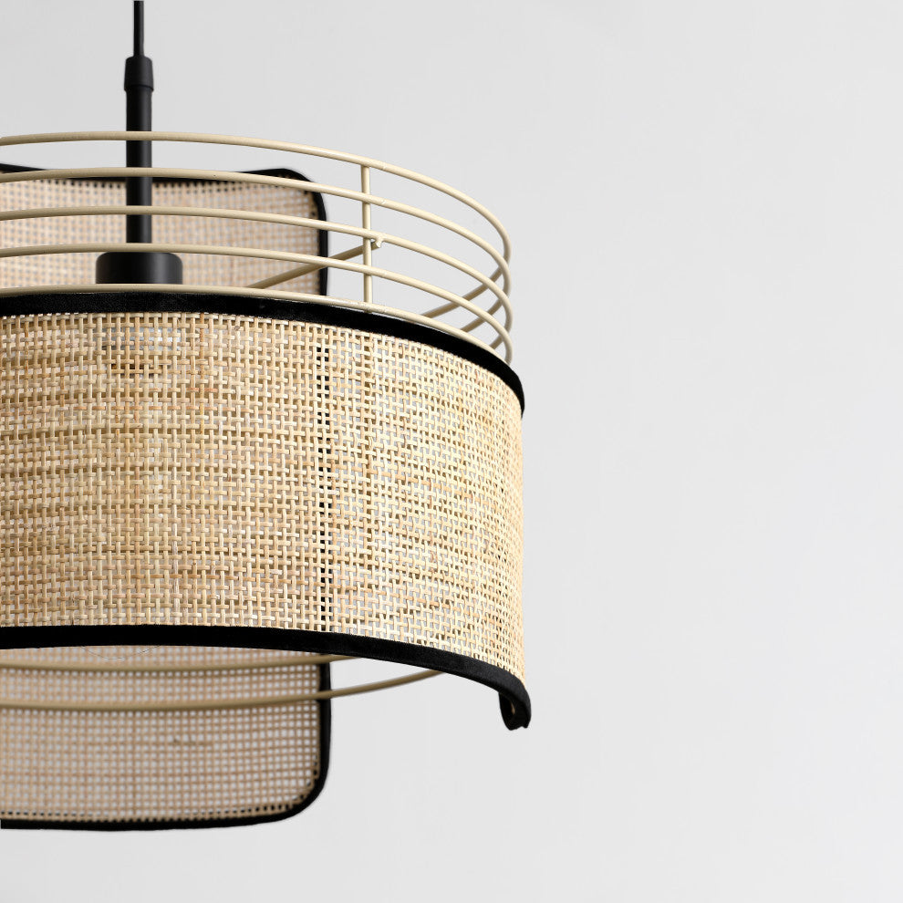 Vidalite Mazal, Boho Bamboo Wicker Single Pendant Light