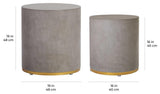 Linea Ring Accent Table Set, Gray and Gold, Slate Gray/Gold Ring