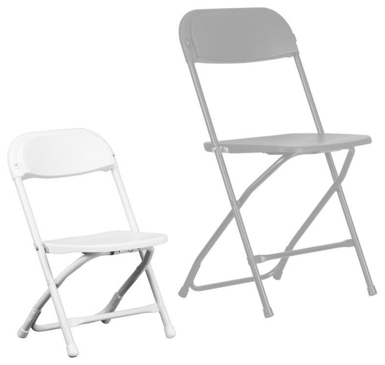 2 Pack Kids Plastic Folding Chair, White