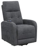 Coaster Howie Tufted Fabric Upholstered Power Lift Recliner in Charcoal