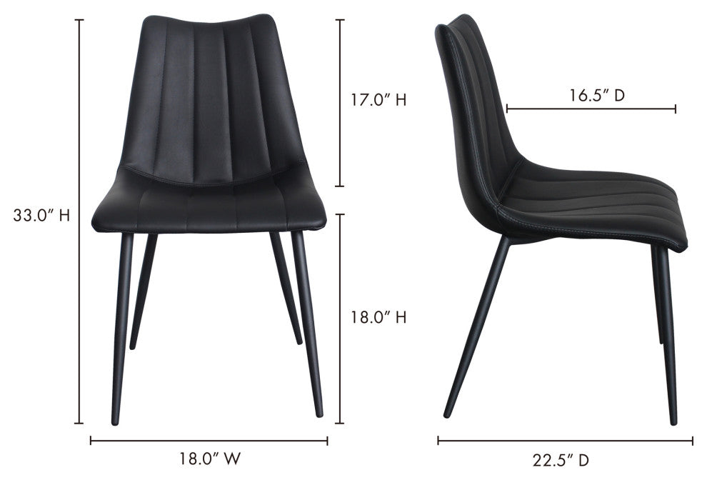 Alibi Dining Chair Matte Black, Set of 2