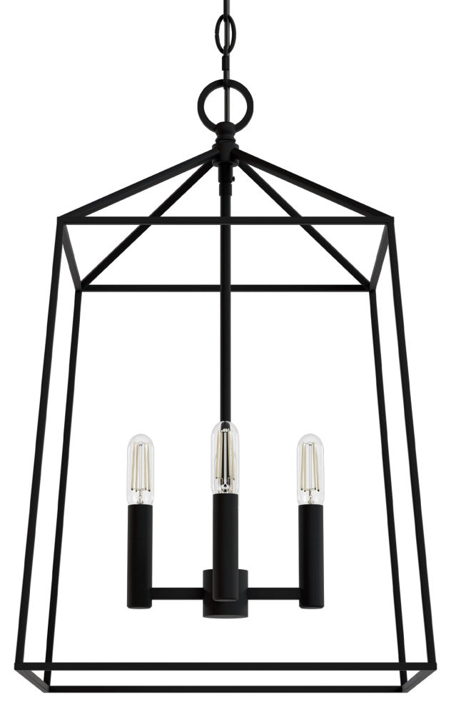 Fair Oaks Flat Matte Black 4 Light Pendant