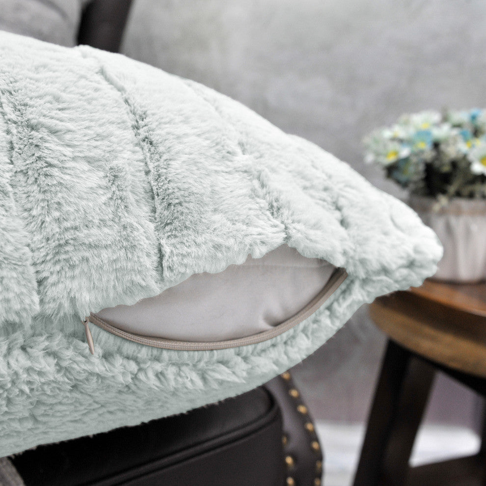 Super Mink Throw Pillow Covers, Set of 4, Gray Down