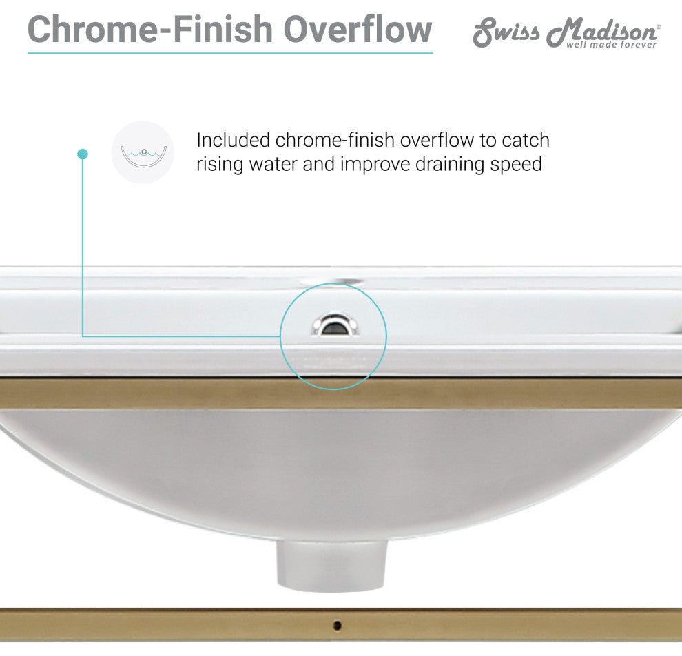 Pierre 24 Single, Metal Frame, Open Shelf, Bathroom Vanity, Gold