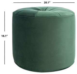 Safavieh Hawkem Cylinder Ottoman, Emerald