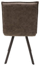 Wesley Modern Leather Dining Chair, Metal Legs Set of 2, Gray