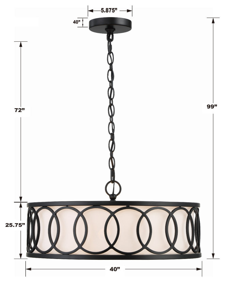 Libby Langdon for Crystorama Graham 6-Light Matte Black Chandelier