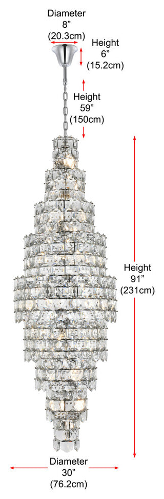 Home Living 30" Chandelier, Chrome