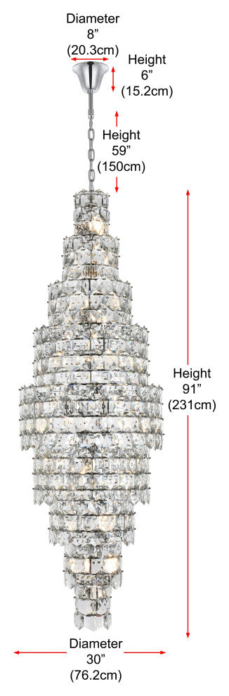 Home Living 30" Chandelier, Chrome