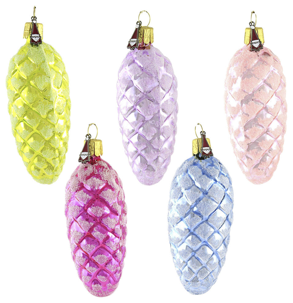 Santa Land Shimmering Pinecone Brites Tree Ornament Boxed Set Nature