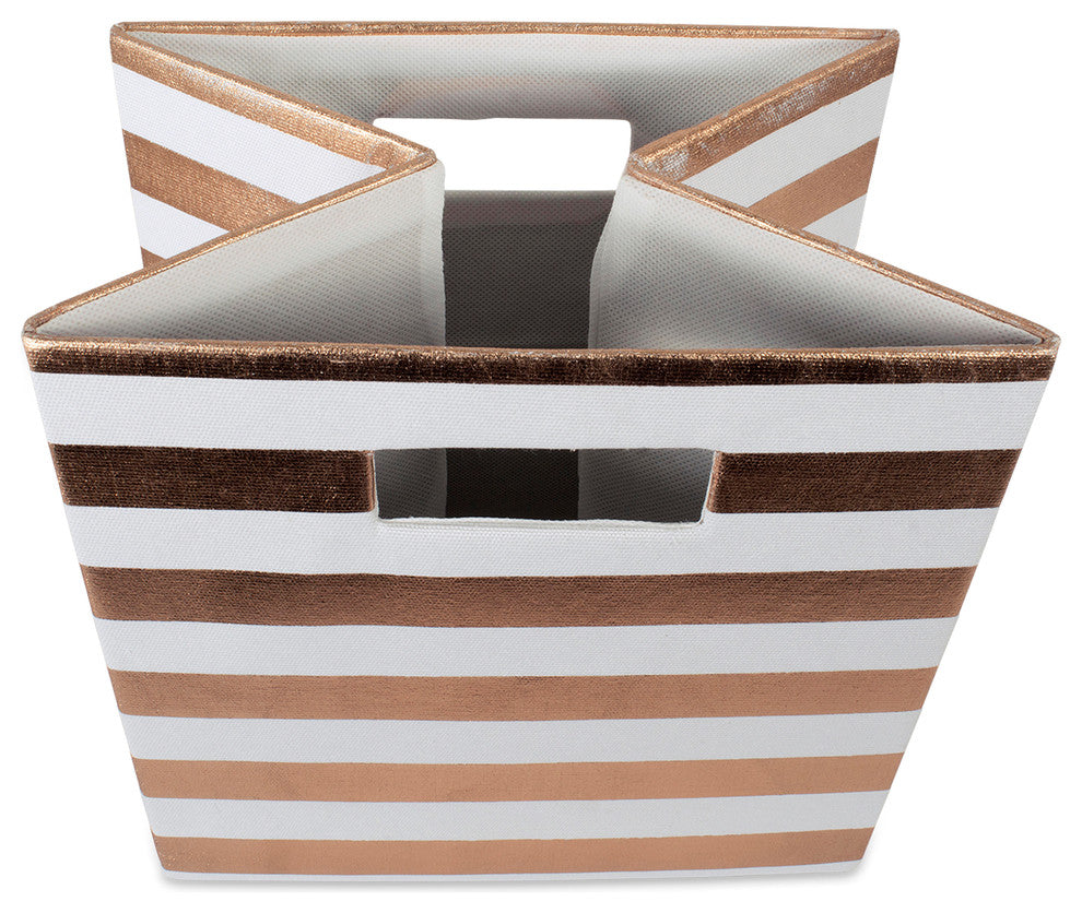 DII Polyester Cube Stripe Copper Square 11x11x11"