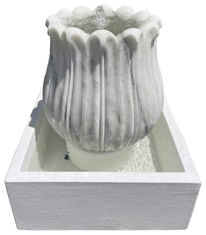 White Marble Tulip Fountain