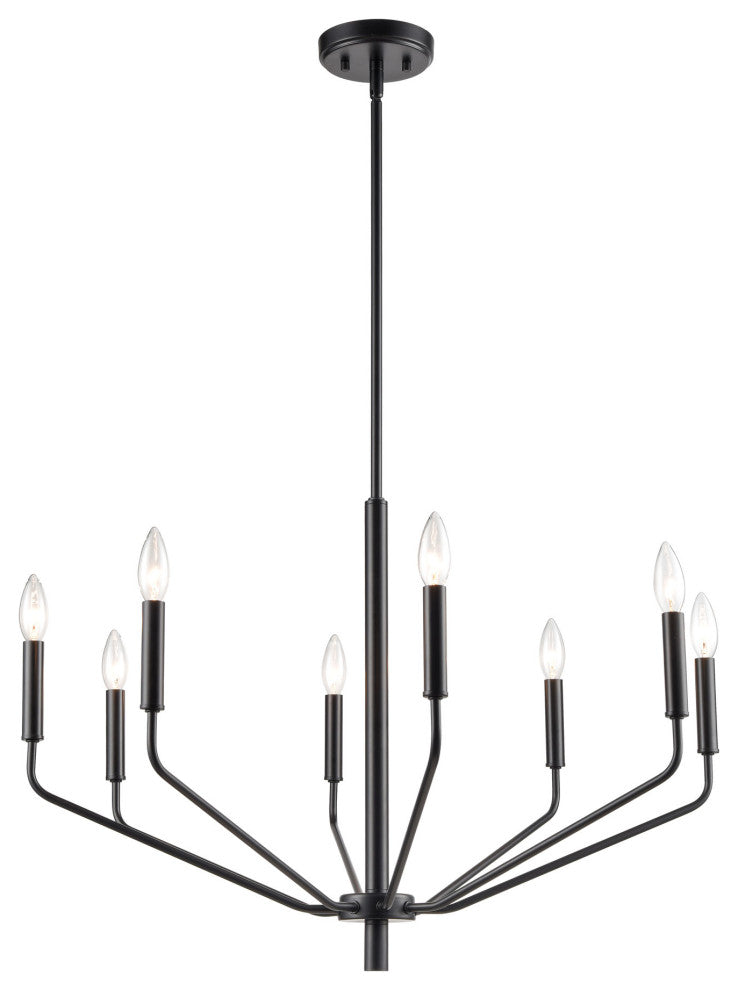 8 Light 30 in. Matte Black Chandelier