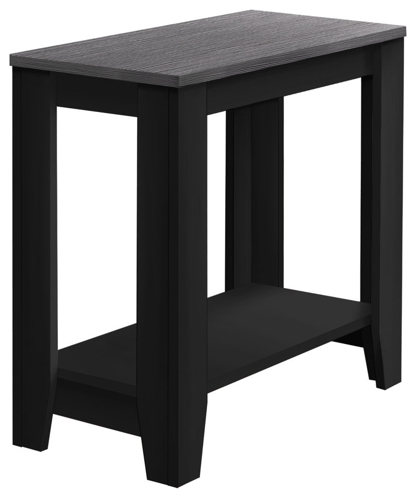 HomeRoots 11.75" x 23.75" x 22" BlackGrey Particle Board Laminate Accent Table