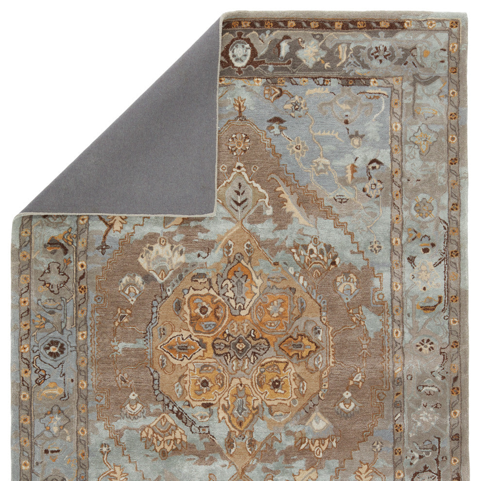 Raisa Handmade Medallion Gray/ Gold Area Rug 8'X10'