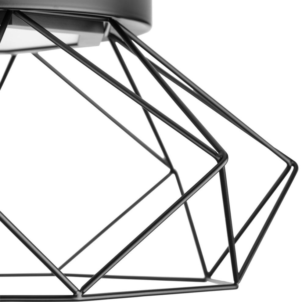 Geodesic LED Matte Black Modern Flush Mount Light