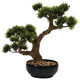 Faux Bonsai Tree, Plastic Pot With Pebbles, Green