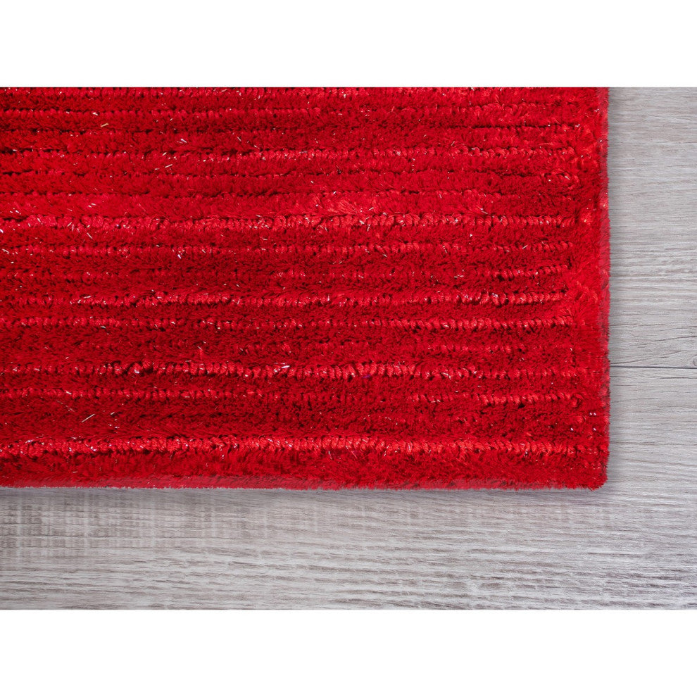 8" x 10" Red Modern Shimmery Area Rug