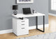 Computer Desk, Home Office, Laptop, Storage Drawers, 48"L, Work, Metal, White