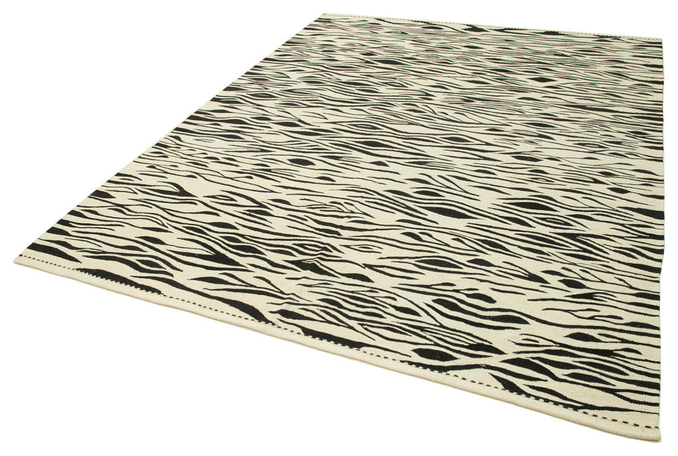 Rug N Carpet - Handmade Turkish 7' 3'' x 9' 6'' Modern Design Wool Kilim Rug