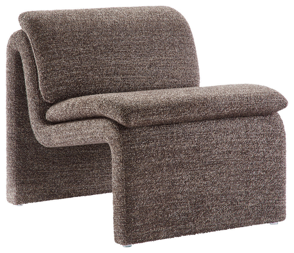 Dune Boucle Upholstered Armless Accent Chair, Antique