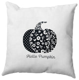 Hello Pumpkin Indoor/Outdoor Throw Pillow, Black, 18"x18"