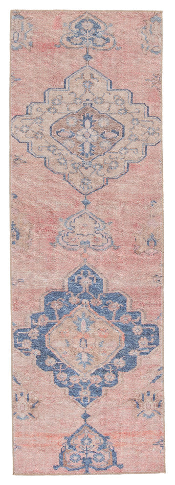Vibe by Jaipur Living Adalee Medallion Pink/ Blue Runner Rug, 2'6"X12'