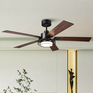 52-inch Modern Black LED Ceiling Fan with Remote and DC Reversible Motor