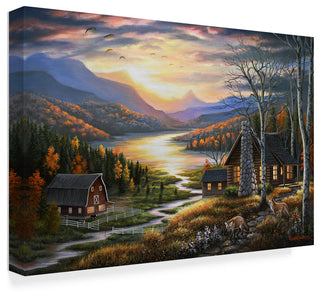 "Evening Guests" by Chuck Black, Canvas Art, 12"x19"