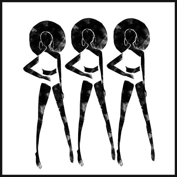 "Pose Elegante" Floater Framed Painting Print on Canvas, 20"x20"