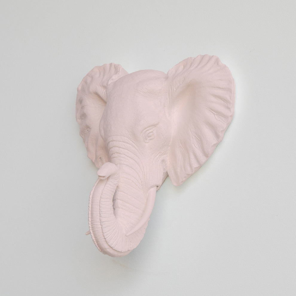 Faux Mini Elephant Wall Decor, Light Pink