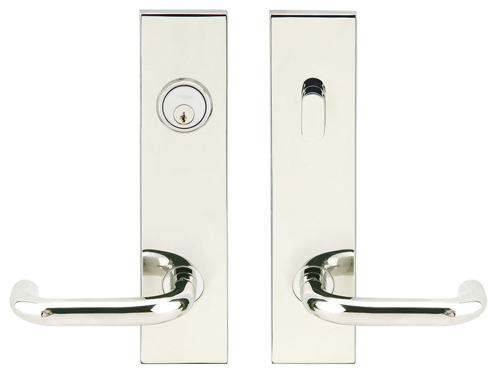 Munich Lever, Tubular Entry, Single Cylinder, RH, Polished Stainless Steel