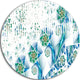 Light Green Fractal Abstract Flower, Abstract Round Wall Art, 23"