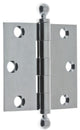 Genuine Solid Brass 3" x 3" Loose Pin Hinges, Polished Chrome, Pair
