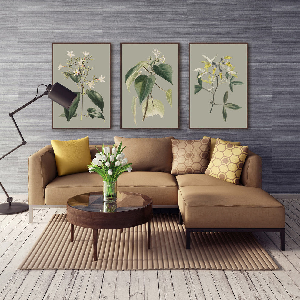 Tiny Blooms Triptych, 36x18