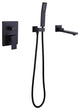 Wall Mounted Roman Bathtub Faucet With Brass Handheld Shower, Matte Black