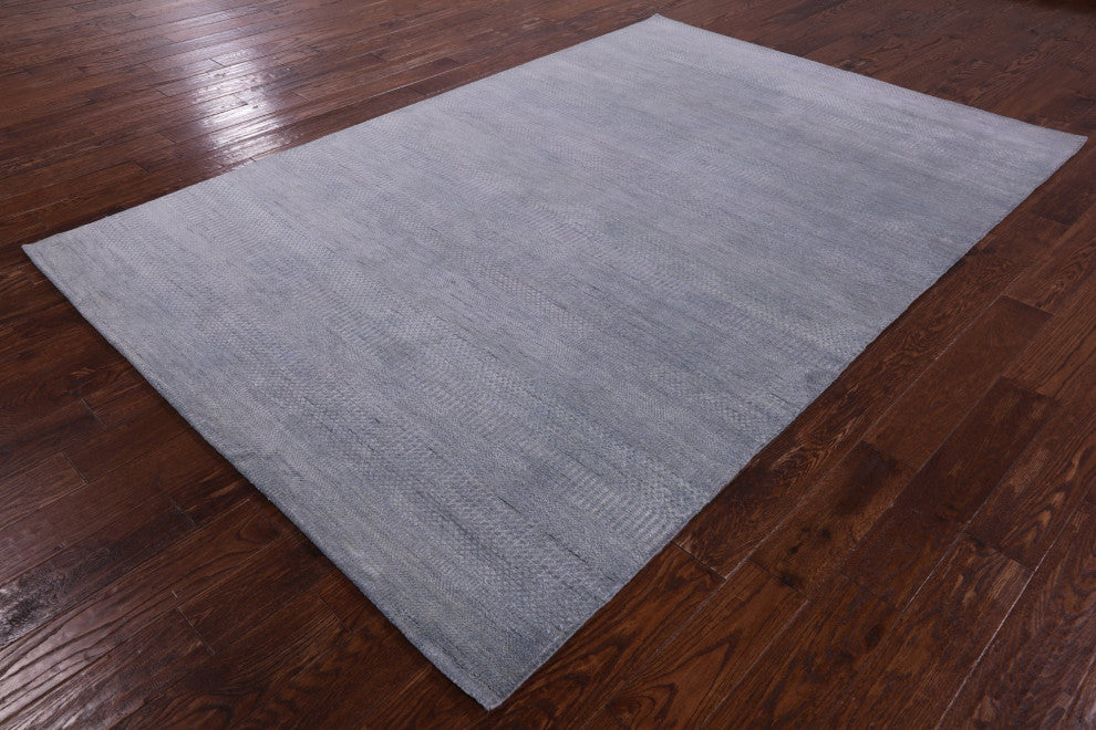 Savannah Grass Handmade Wool and Silk Rug 6' 1" X 9' 2" Q11408
