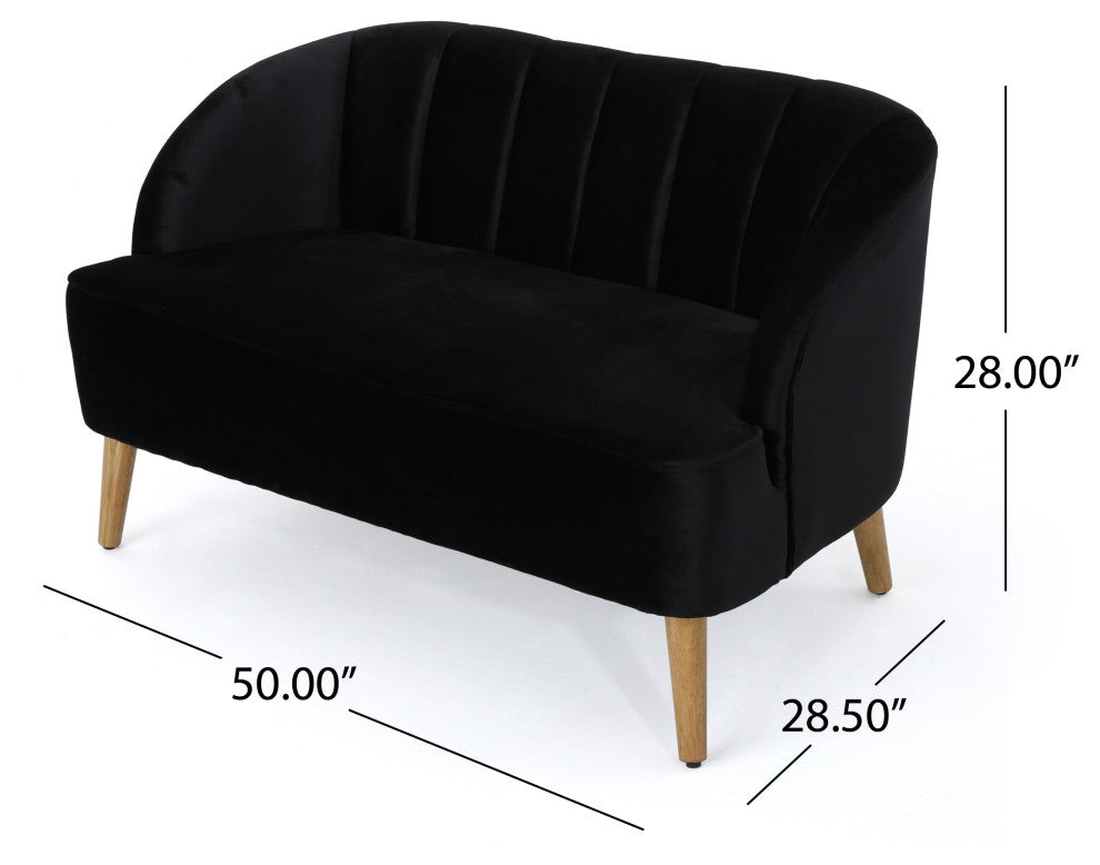 GDF Studio Scarlett Modern New Velvet Sofa, Black