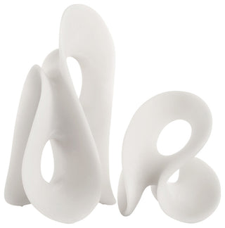 Uttermost Silent Wave White Sculptures Set of 2