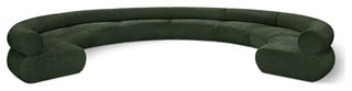 Bale Cream Chenille Fabric Modular Sofa, Green, 8-Piece, Arc Shaped