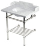 LMS30MBB6 30" Console Sink with Brass Legs (8-Inch, 3 Hole)
