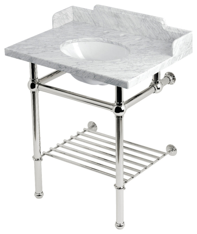LMS30MBB6 30" Console Sink with Brass Legs (8-Inch, 3 Hole)
