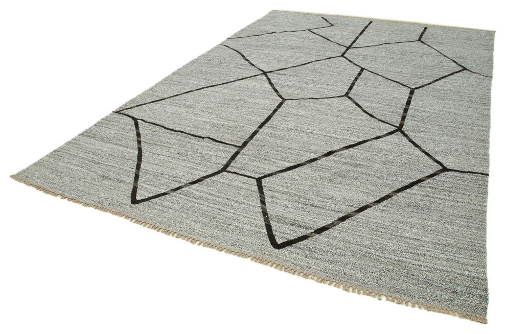 Rug N Carpet - Handwoven Turkish 8' 8'' x 12' 8'' Flatweave Wool Kilim Rug