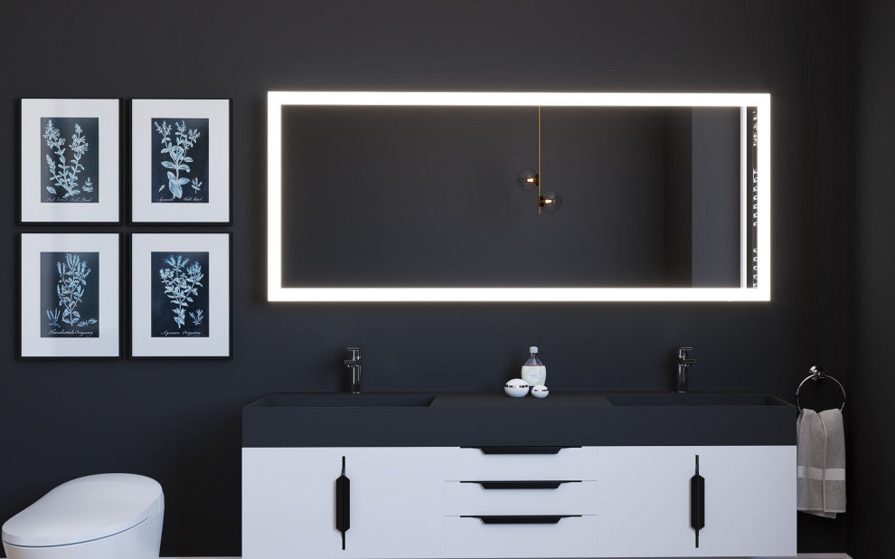 Smart Angelina Dimmable LED Bathroom Mirror with Voice Control, 72" x 30"