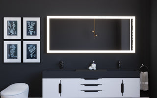 Smart Angelina Dimmable LED Bathroom Mirror with Voice Control, 72" x 30"