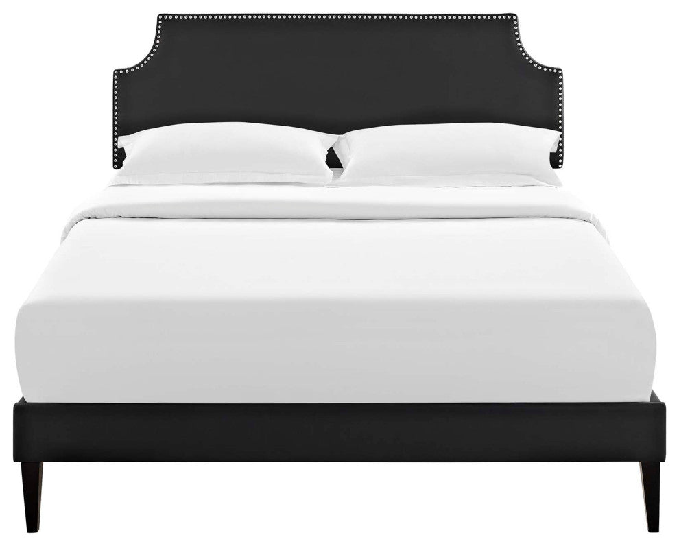 Modway Corene Full Platform Bed With Squared Tapered Legs, Black