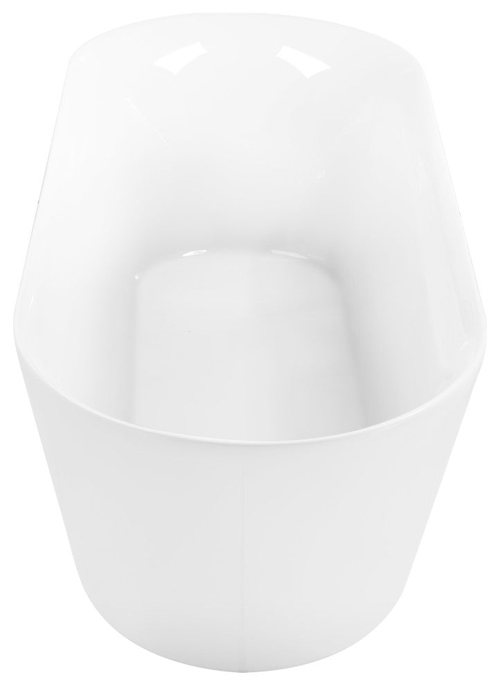 Givingtree 65 in. White Freestanding Bathtub Soaking Tub with Drain and Overflow