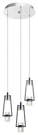 Ayse Matte Black Cluster Pendant 3-Light LED