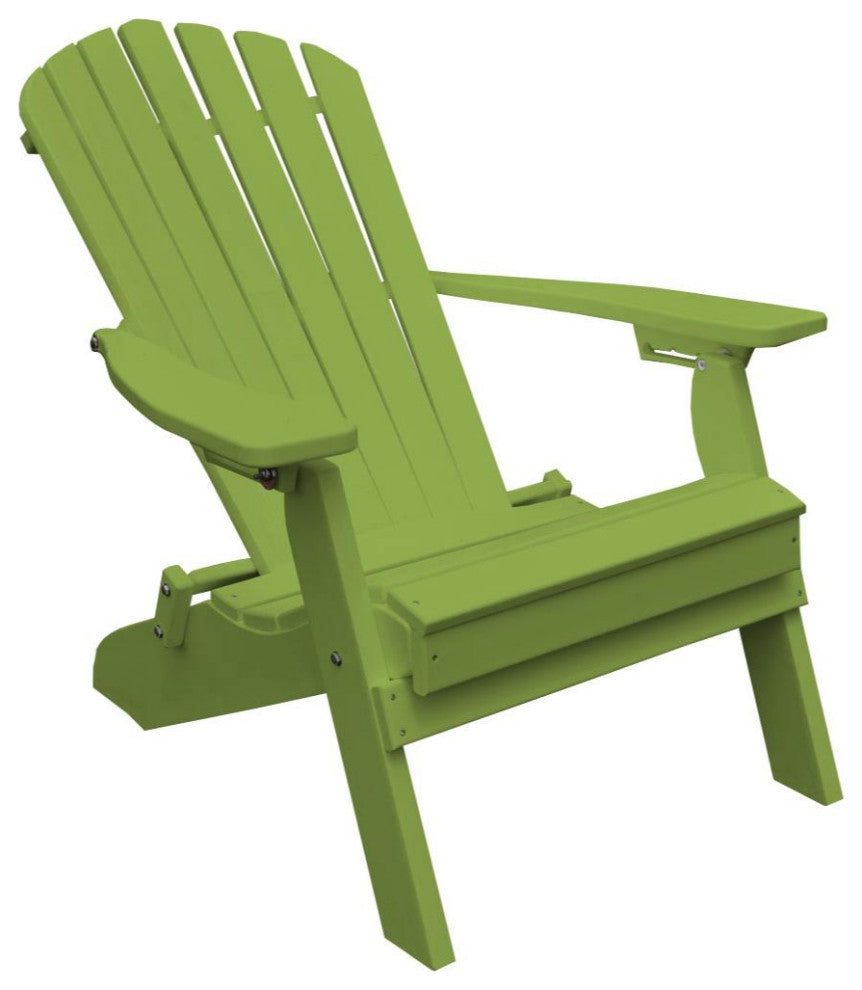 Poly Folding and Reclining Adirondack Chair, Tropical Lime